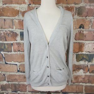 BODEN Gray light wool silk cardigan sweater 10